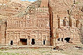 Petra - the sun of the sunset illuminates the magnificent Royal Tombs 